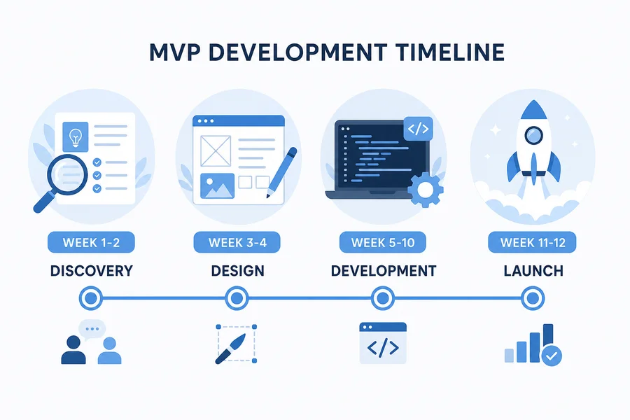 MVP development timeline from discovery to launch in 2026