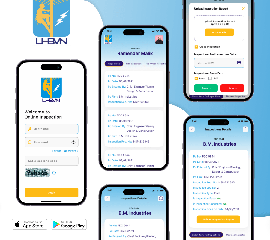 UHBVN Internal Employee App — software development project by Ganesha WebTech